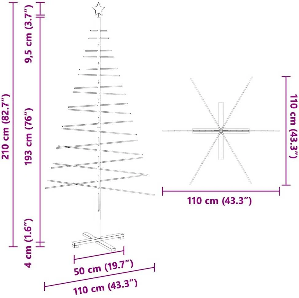 Medinė Kalėdų eglutė Ruda 210 cm Bambukas
