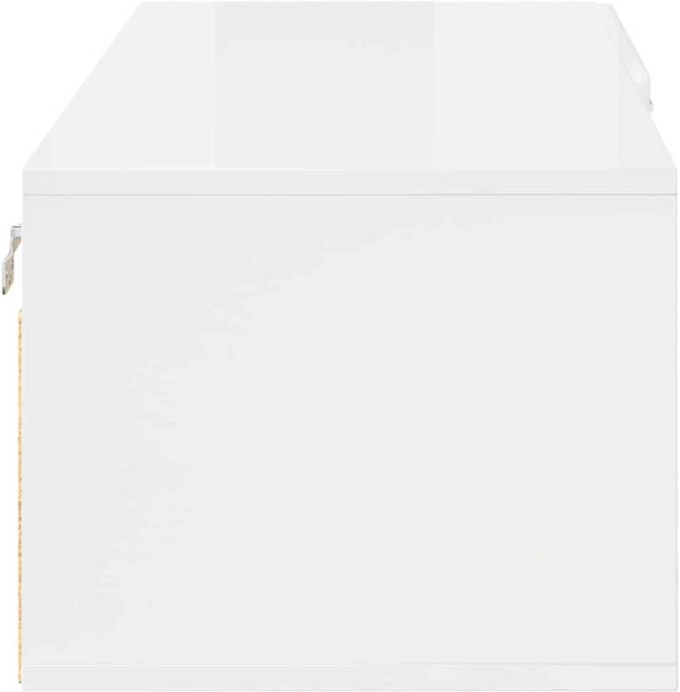 Medinė spinta 100,5 x 39 x 30 cm Aukštai blizganti balta