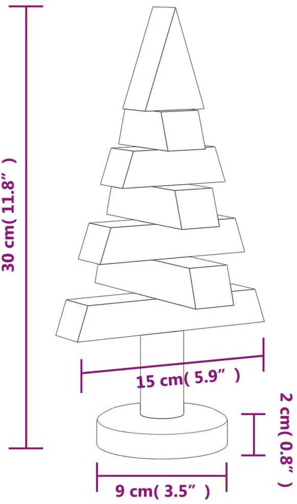 Medinės Kalėdų eglutės, 2vnt., 30cm, pušies medienos masyvas