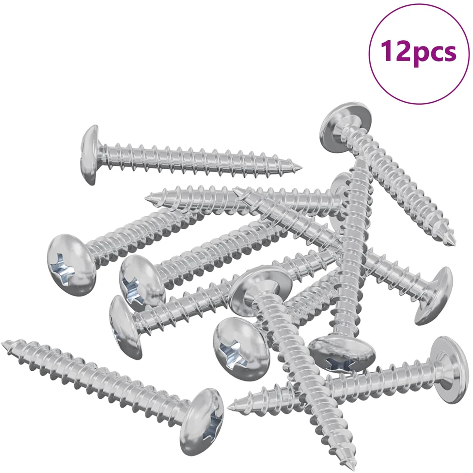 Mediniai varžtai 12 vnt. Sidabrinė M4 x 28 mm Plienas