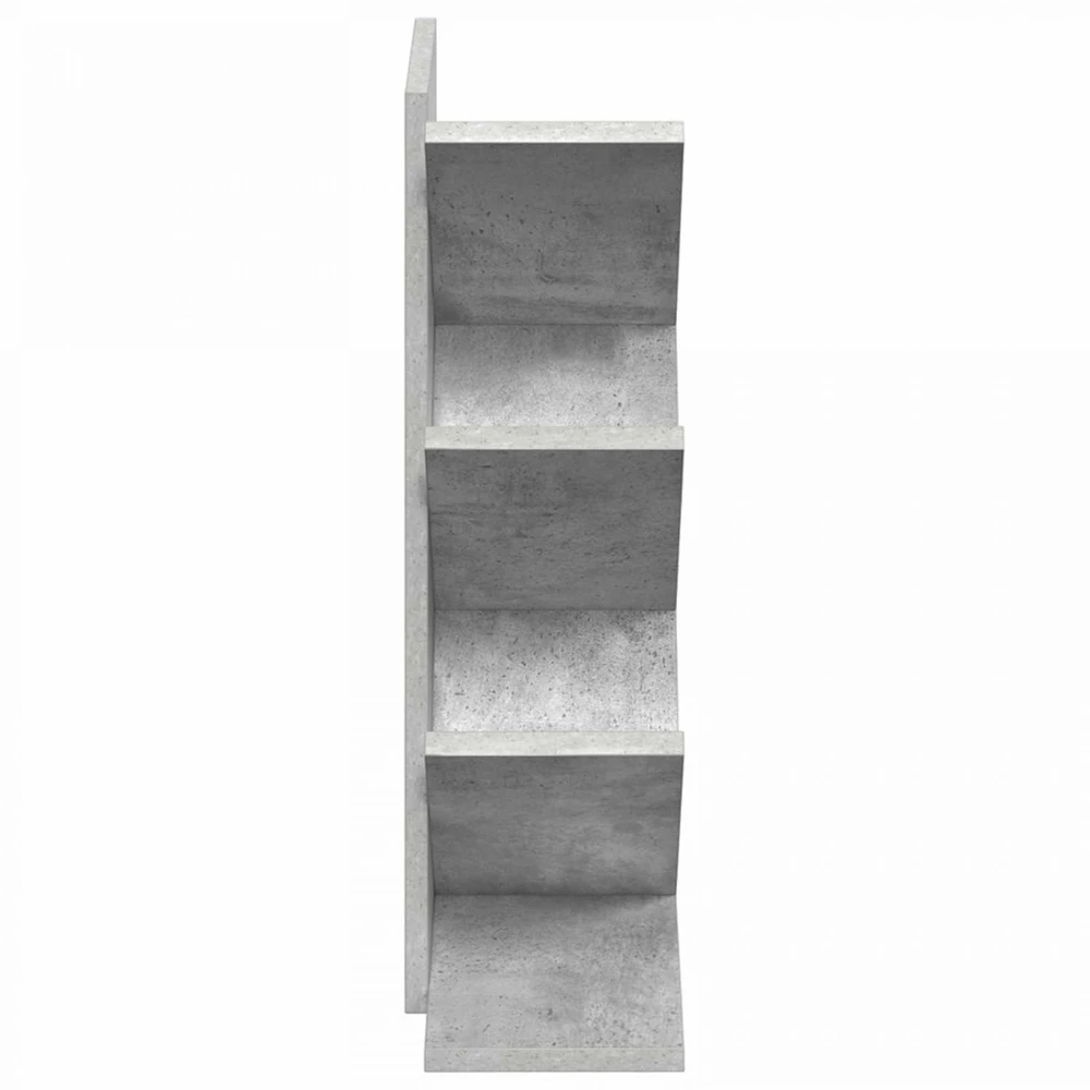 Medinis 4-juos aukštų knygų stovas 30 x 18 x 60 cm Betono pilka
