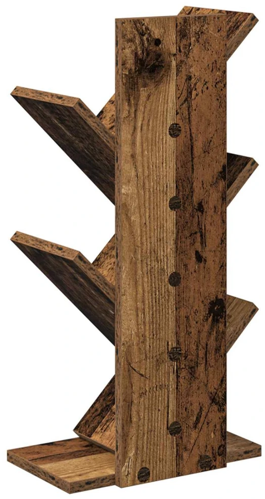 Medinis 4-juos aukštų knygų stovas 30 x 18 x 60 cm