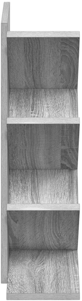 Medinis 4-juos aukštų knygų stovas 30 x 18 x 60 cm Pilka Sonoma
