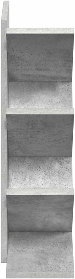 Medinis 4-juos aukštų knygų stovas 30 x 18 x 60 cm Betono pilka