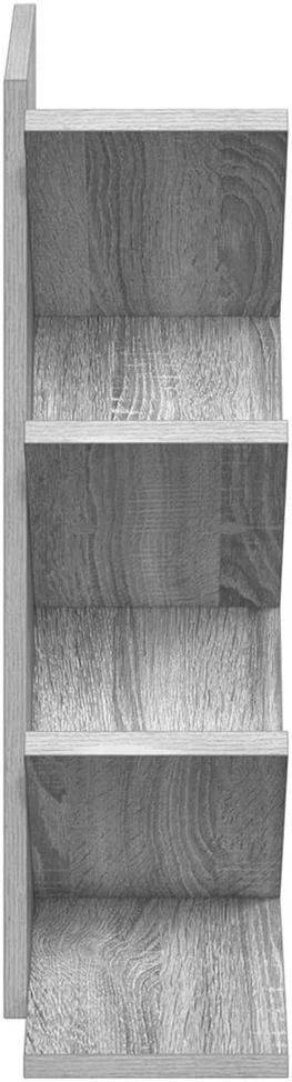 Medinis 4-juos aukštų knygų stovas 30 x 18 x 60 cm Pilka Sonoma