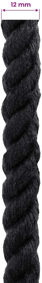 Medvilninė virvė 12 mm 250 m Juoda 100% Medvilnė