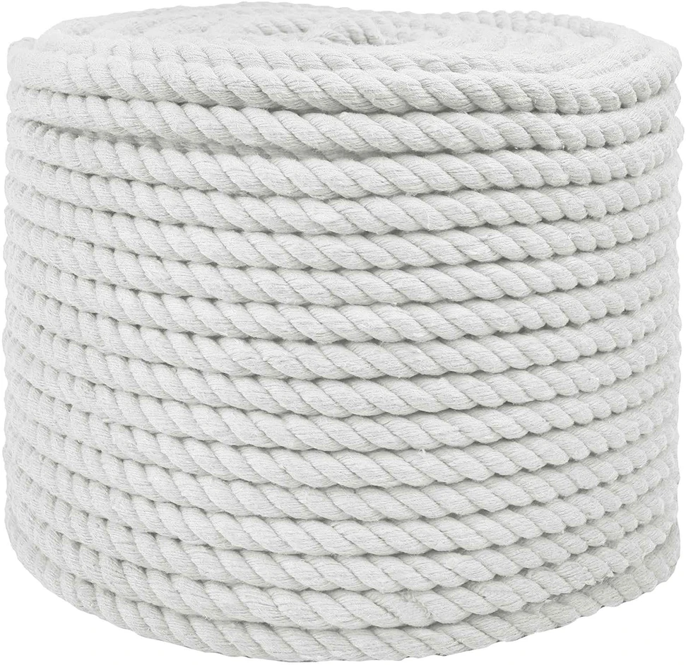 Medvilninė virvė 14 mm 250 m Balta 100% Medvilnė