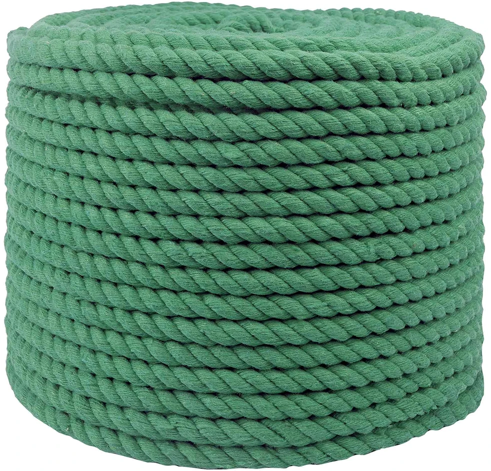 Medvilninė virvė 14 mm 250 m Žalia 100% Medvilnė