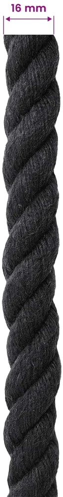 Medvilninė virvė 16 mm 100 m Juoda 100% Medvilnė