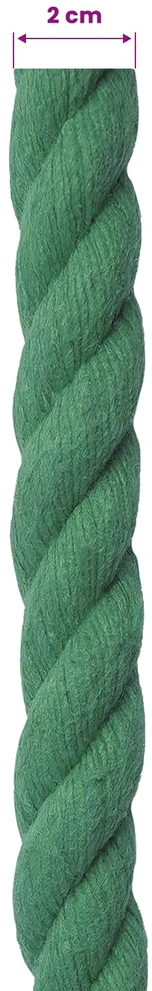 Medvilninė virvė 20 mm 100 m Žalia 100% Medvilnė
