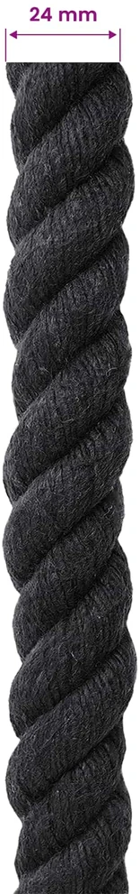 Medvilninė virvė 24 mm 25 m Juoda 100% Medvilnė