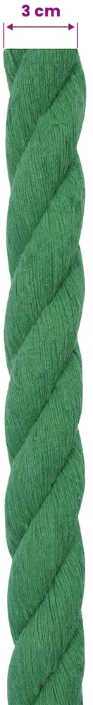 Medvilninė virvė 30 mm 10 m Žalia 100% Medvilnė