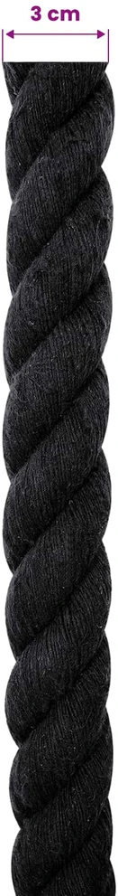 Medvilninė virvė 30 mm 25 m Juoda 100% Medvilnė