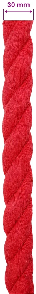 Medvilninė virvė 30 mm 25 m Raudona 100% Medvilnė