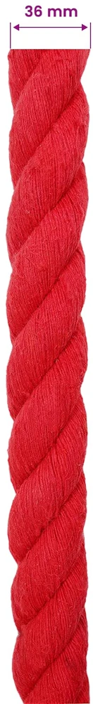 Medvilninė virvė 36 mm 5 m Raudona 100% Medvilnė