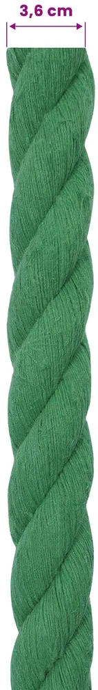 Medvilninė virvė 36 mm 5 m Žalia 100% Medvilnė