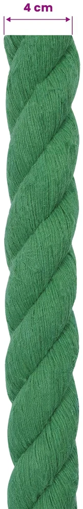 Medvilninė virvė 40 mm 10 m Žalia 100% Medvilnė