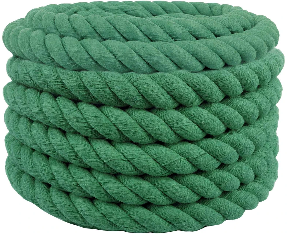 Medvilninė virvė 40 mm 10 m Žalia 100% Medvilnė