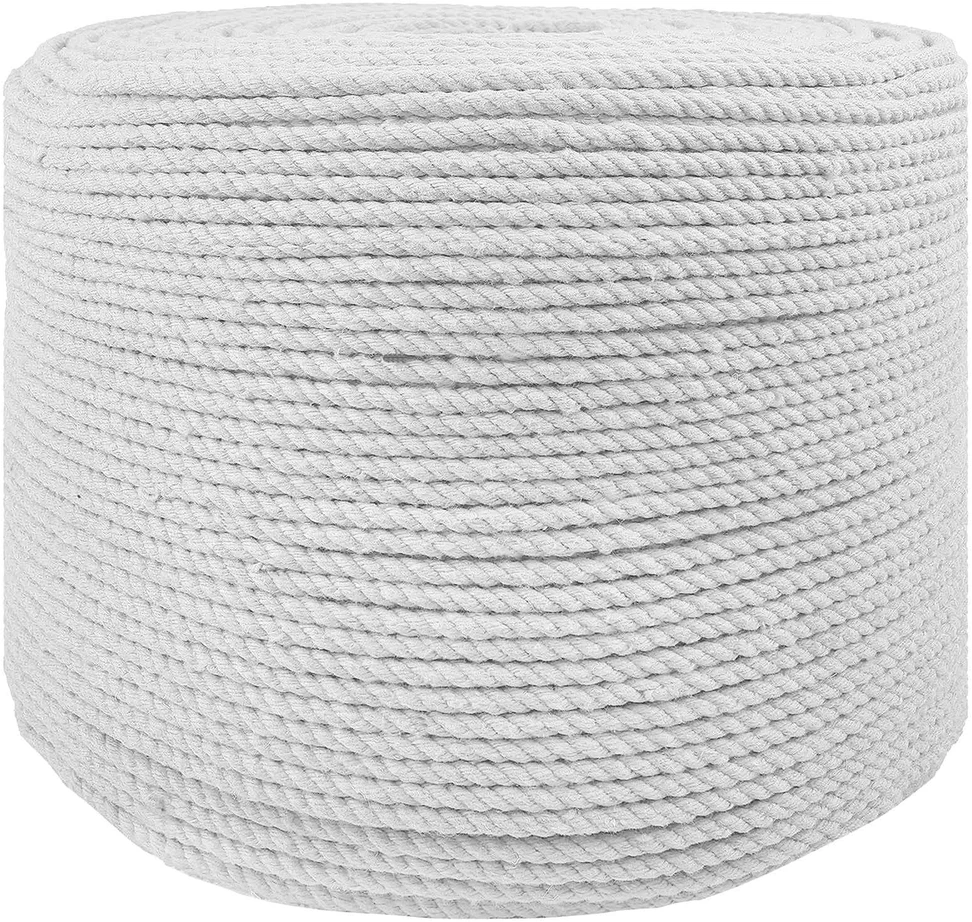 Medvilninė virvė 6 mm 500 m Balta 100% Medvilnė