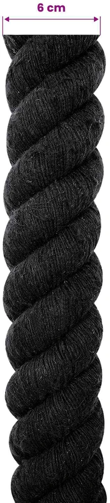 Medvilninė virvė 60 mm 5 m Juoda 100% Medvilnė