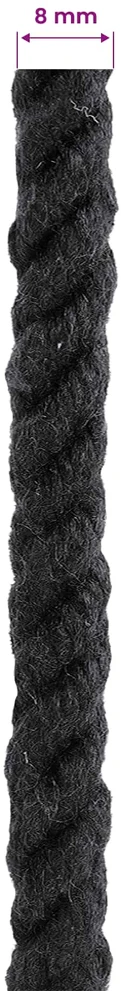 Medvilninė virvė 8 mm 100 m Juoda 100% Medvilnė