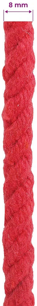 Medvilninė virvė 8 mm 25 m Raudona 100% Medvilnė
