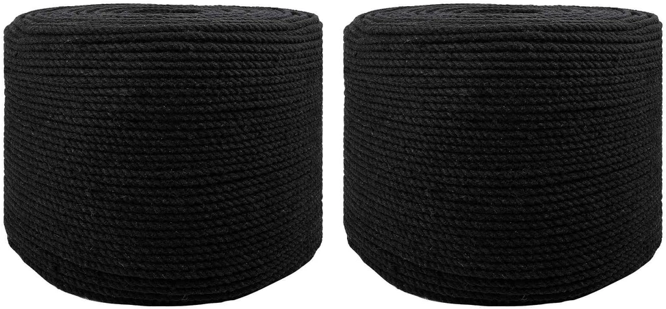 Medvilniniai siūlai 2 vnt. 2 mm 100 m Juoda 100% Medvilnė