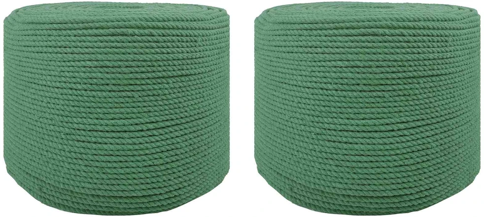 Medvilniniai siūlai 2 vnt. 2 mm 100 m Žalia 100% Medvilnė
