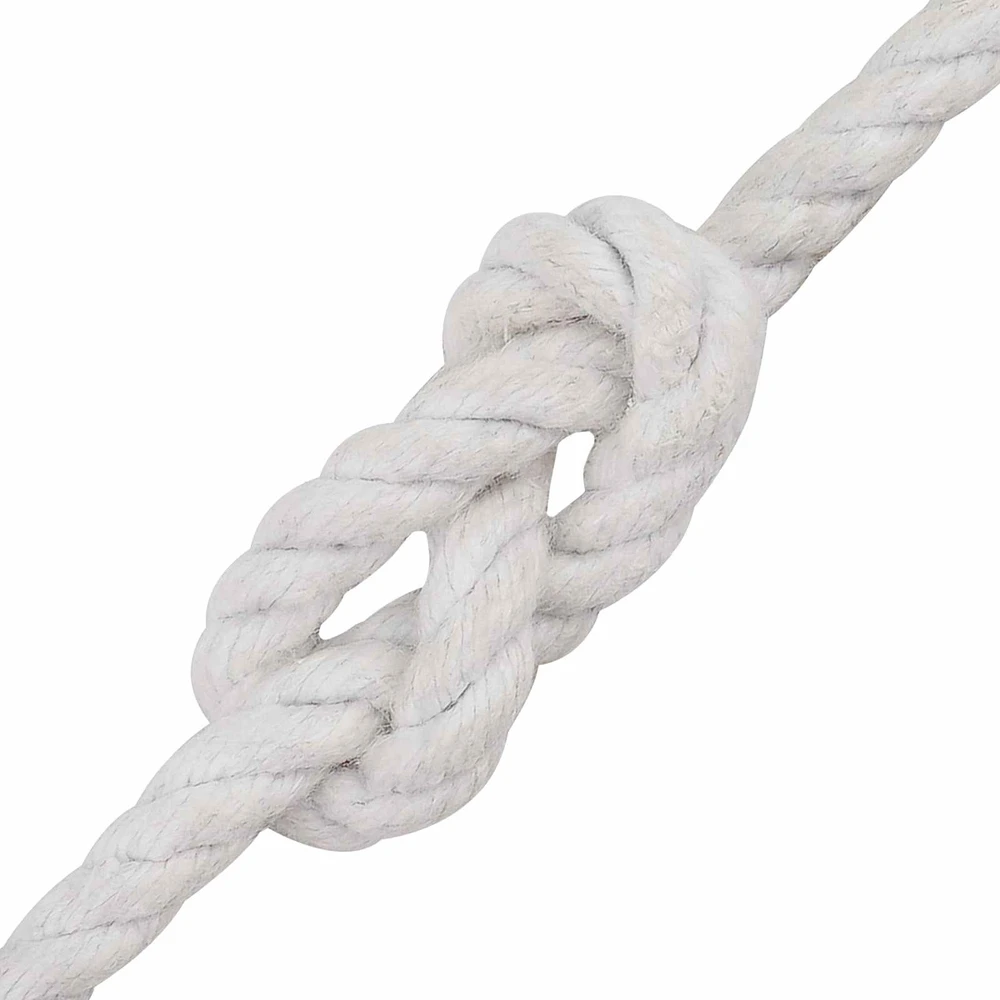 Medvilniniai siūlai 4 mm 100 m Balta 100% Medvilnė