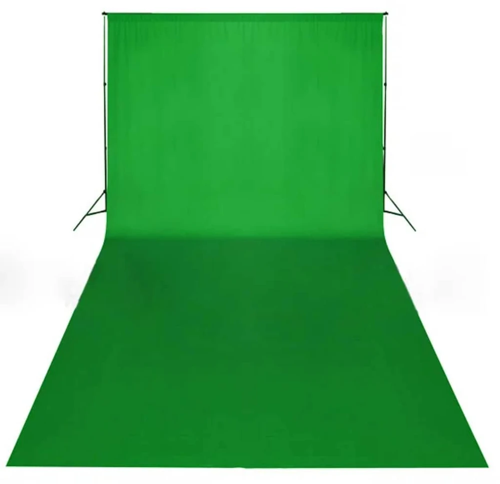 Medvilninis fonas be stovo, žalias, 600x300cm, Chroma-key