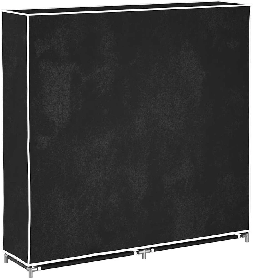 Medžiaginė batų spintelė su apdangalu, 115x28x110cm, juoda
