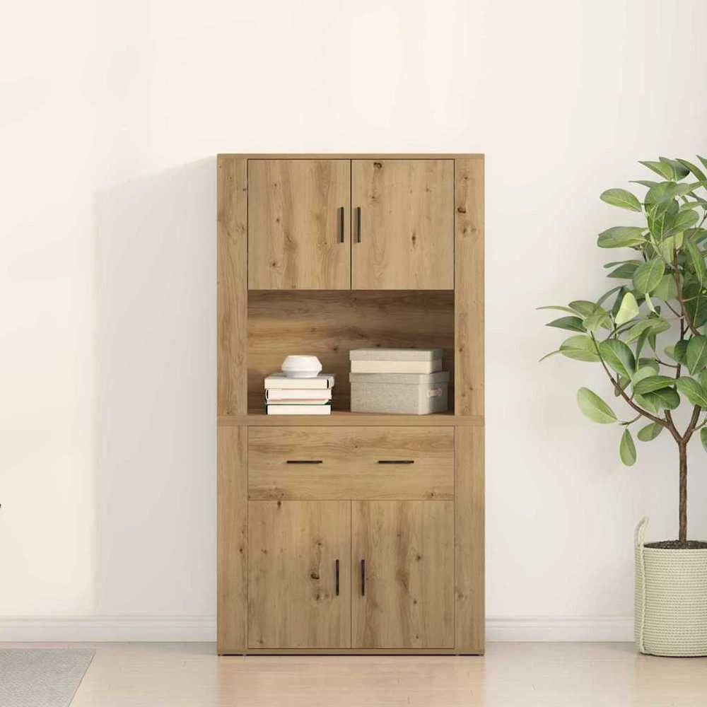 Highboardas artisano ąžuolo 80 x 33 x 150 cm Apdirbta mediena