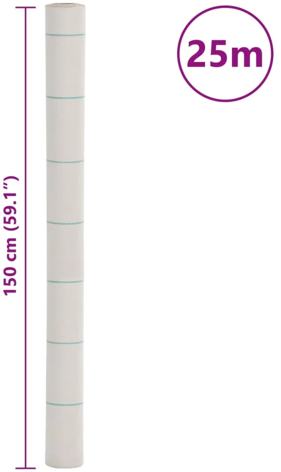 Membrana nuo piktžolių, baltos spalvos, 1,5x25m, PP