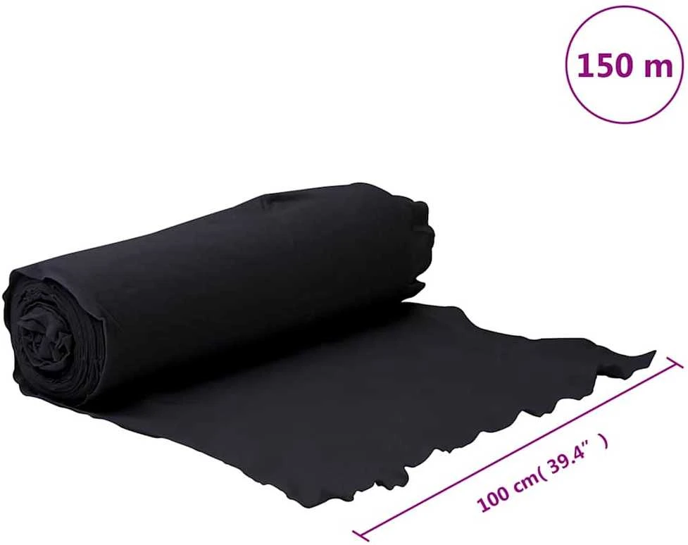 Membrana su geotekstile, juoda, 1x150m, poliesterio pluoštas