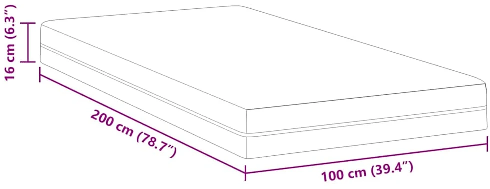 „Memory Foam“ čiužinys Vidutinis 100 x 200 cm Balta ir pilka