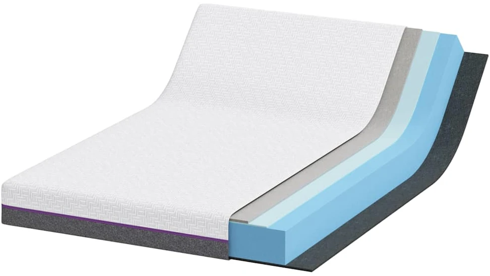 „Memory Foam“ čiužinys Vidutinis 140 x 190 cm Balta ir pilka