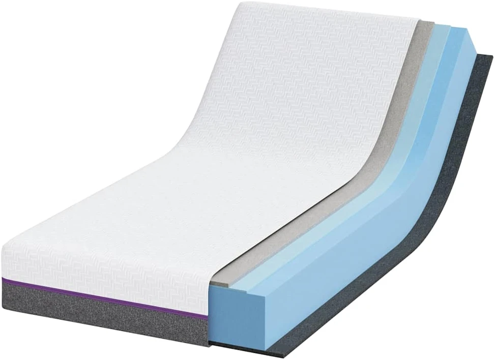 „Memory Foam“ čiužinys Vidutinis 80 x 160 cm Balta ir pilka