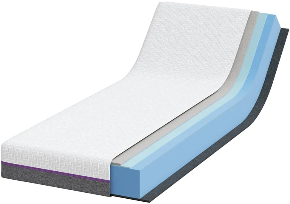 „Memory Foam“ čiužinys Vidutinis 80 x 200 cm Balta ir pilka