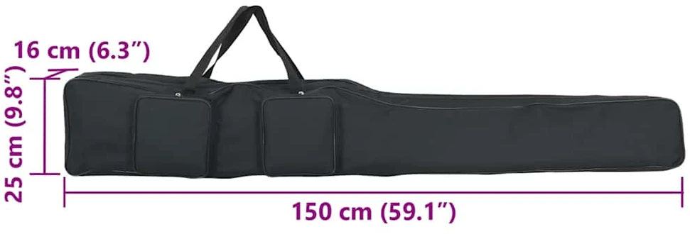 Meškerės krepšys, juodas, 150cm, oksfordo audinys