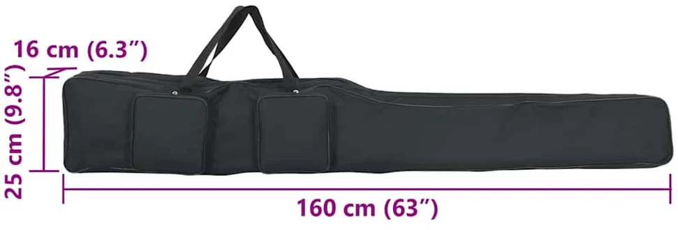 Meškerės krepšys, juodas, 160cm, oksfordo audinys