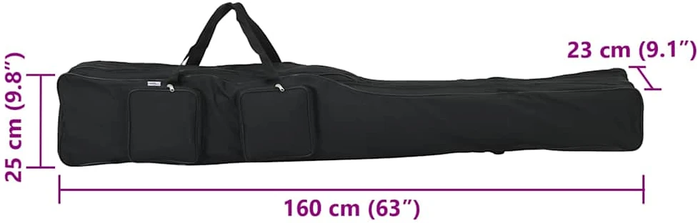 Meškerės krepšys, juodas, 160cm, oksfordo audinys