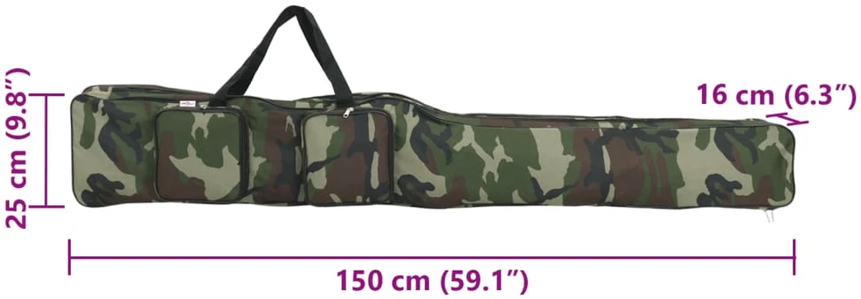 Meškerės krepšys, kamufliažinis, 150cm, oksfordo audinys