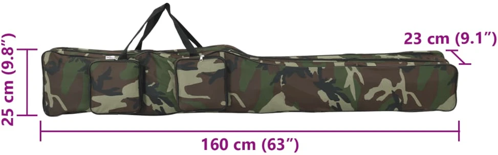 Meškerės krepšys, kamufliažinis, 160cm, oksfordo audinys