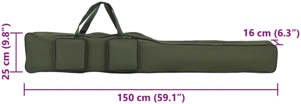 Meškerės krepšys, tamsiai žalia, 150cm, oksfordo audinys