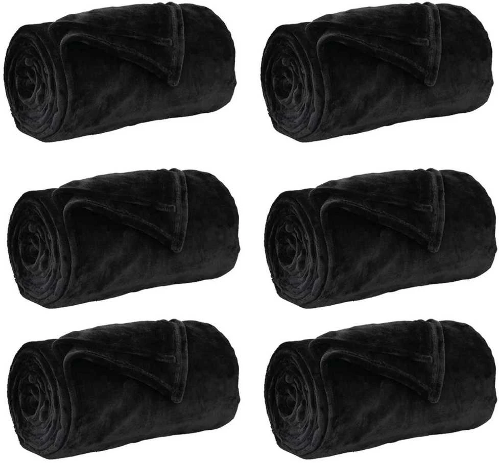 Mesti antklodės 6 vnt. Juoda 130 x 150 cm 3.04 kg Flysas