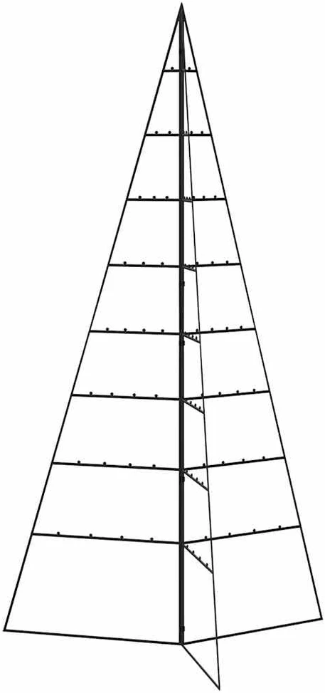 Metalinė Kalėdų eglutė, juodos spalvos, 180 cm
