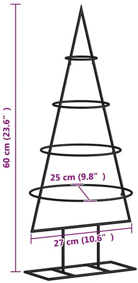 Metalinė Kalėdų eglutė, juodos spalvos, 60 cm