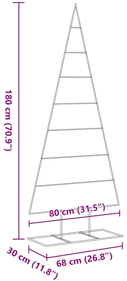 Metalinė Kalėdų eglutė, juodos spalvos, 180 cm