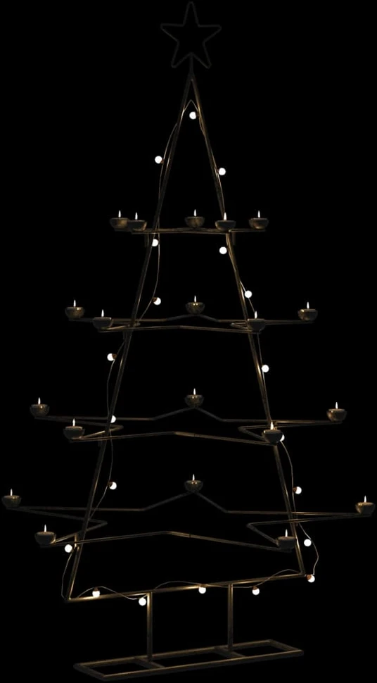 Metalinė Kalėdų eglutė, juodos spalvos, 140 cm