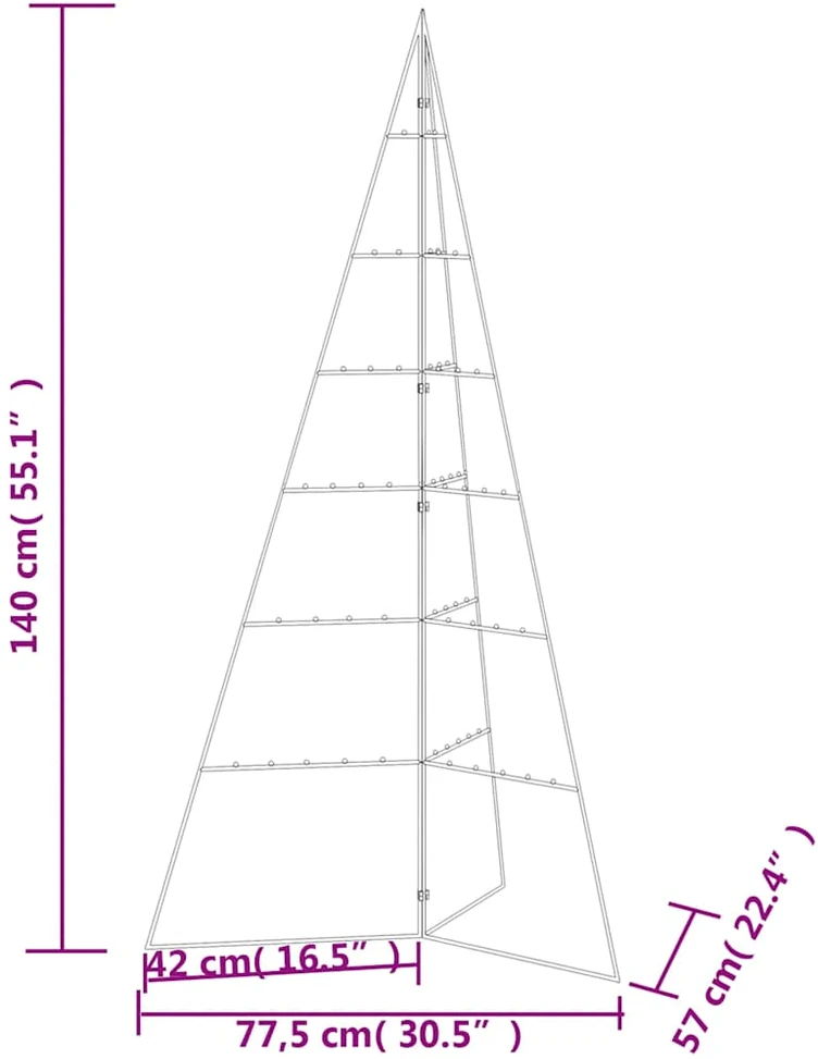 Metalinė Kalėdų eglutė, juodos spalvos, 140 cm